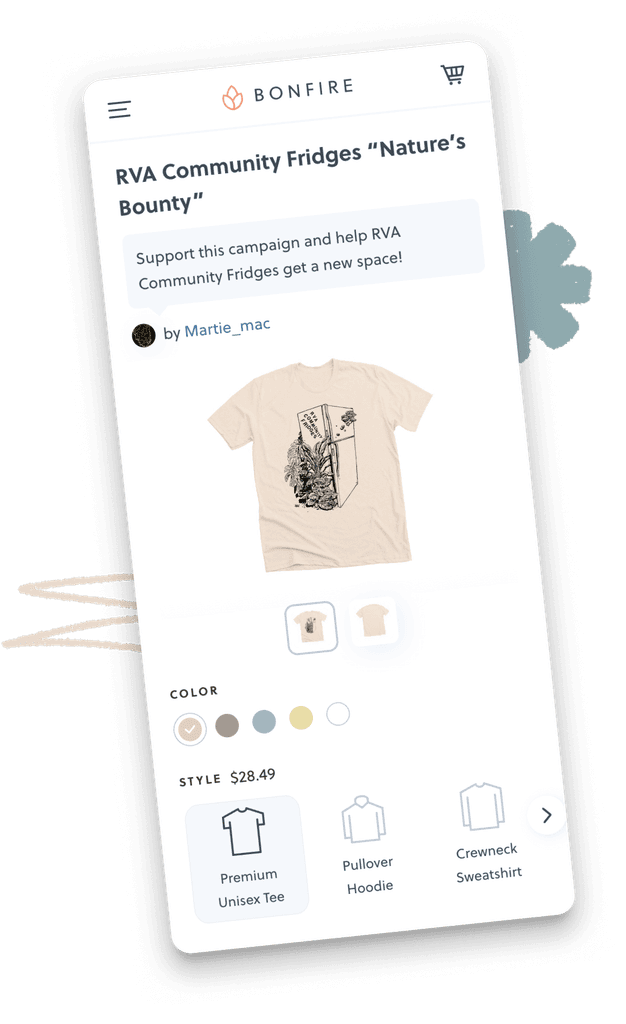 Screenshot of Bonfire's campaign page