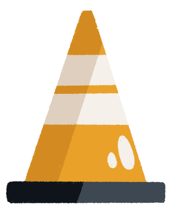 Drawing of a traffic cone.