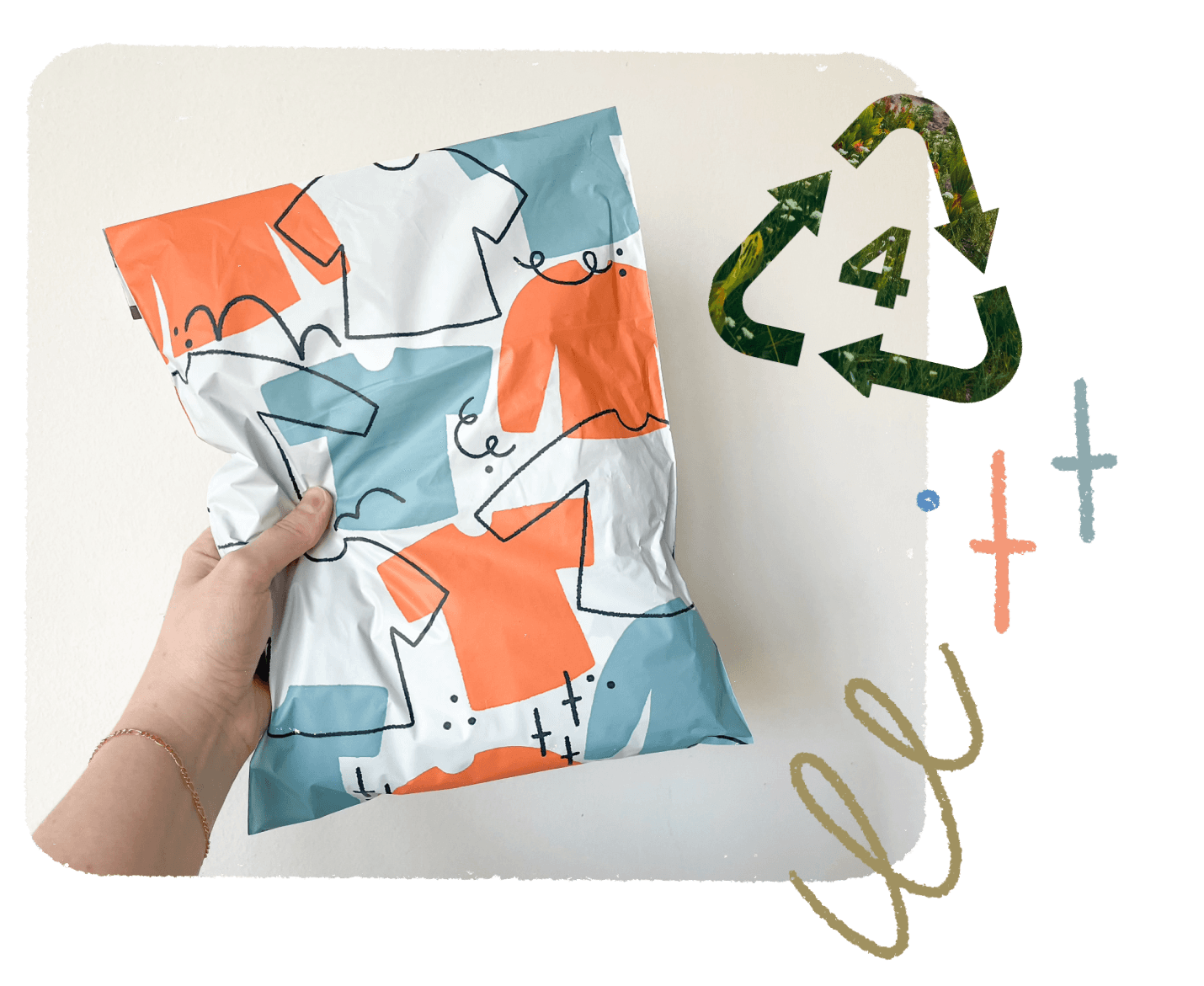 Bonfire's 100% recycled shipping bags.